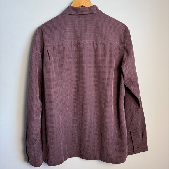 Royal Robbins Men's Medium Modal Button Up Shirt Relaxed Fit Burgundy-Plum - Picture 7 of 15